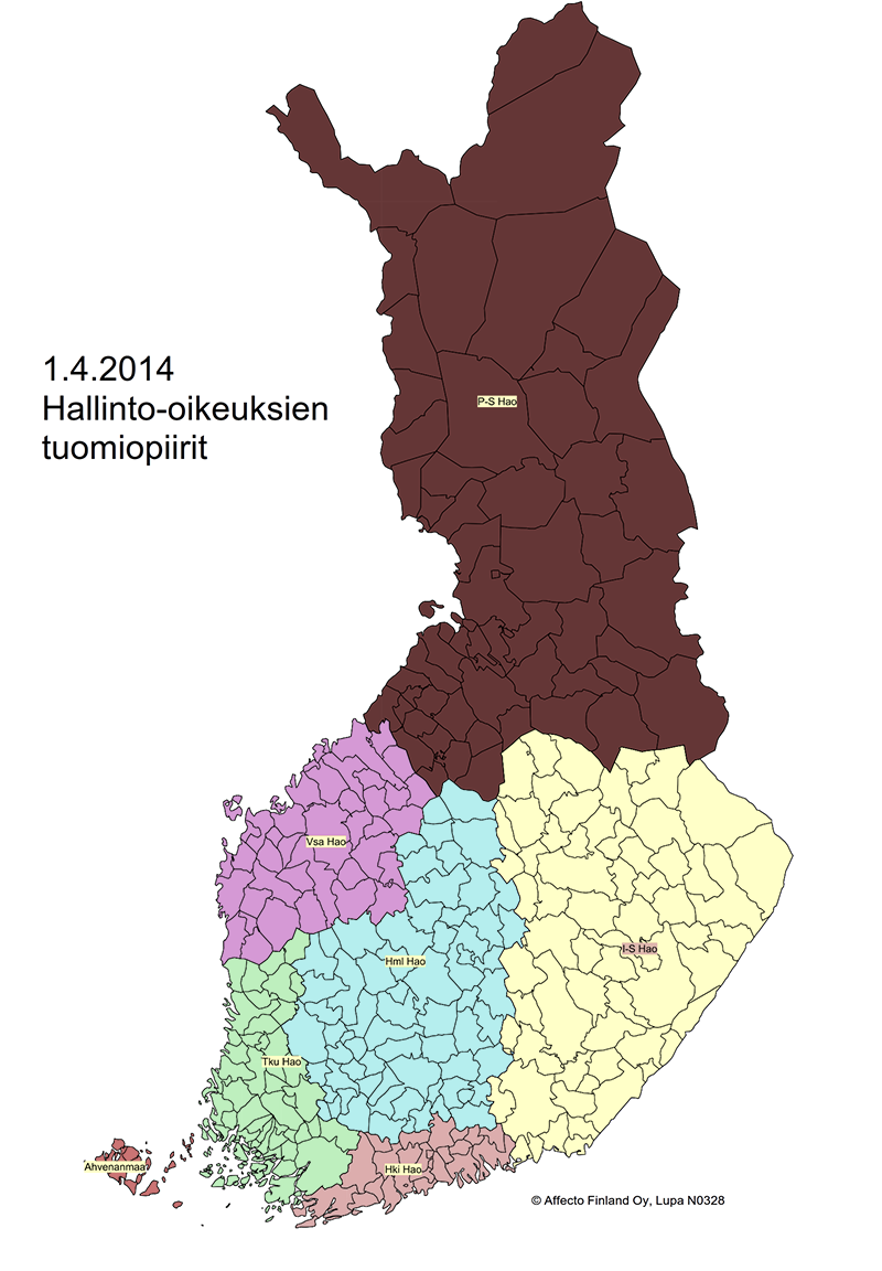 LIITE 6. HALLINTO-OIKEUKSIEN TUOMIOPIIRIT 1.