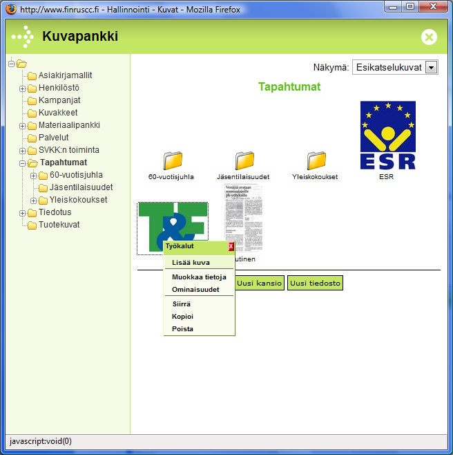 Valitse oikea kuva, klikkaa hiirellä ja valitse