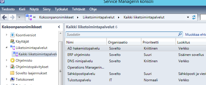 Liiketoimintapalvelut (Business Services) Liiketoimintapalveluiden määrittely ja tarkastelu