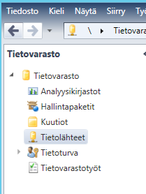 TIETOVARASTO Tietovarasto kuutio informaation export