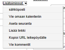 Muuta tila pop-up ikkunassa voit vaihtaa tapauksen tilan, vastuuttaa tapauksen ja kirjoittaa kommentit. Klikkaa Lisätoiminnot, josta löytyy muita toimintoja.