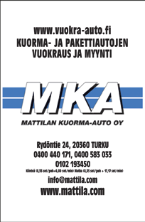 10 VETOAKSELI 3 / 2015 Linjaliikenne Muurinen Oy Autokatu 11, 20380 Turku Puh. 02 238 2800 Fax. 02 238 5519 www.muurinen.