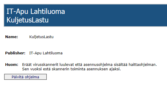 20(27) Sulje Rekisteröinti-ikkuna klikkaamalla Sulje painiketta. Rekisteröinnin onnistumisen voi tarkistaa kohdasta Tietoja - Tietoja ohjelmasta 3.13.