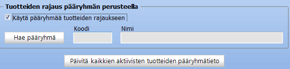 LAAJENNUKSIA TUOTTEIDEN ABC- ANALYYSI TOIMINTOON ABC- ANALYYSI PÄÄRYHMITTÄIN JA KAPPALE/EUROMÄÄRÄN MUKAAN Pääruudun Tietojen ylläpito- välilehden ABC- analyysissä voidaan tehdä analyysi