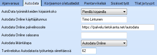 AUTODATA ONLINE LIITÄNTÄ* AVAUS JA TUNNUSTEN PYYTÄMINEN Kun käytössä on Autodata Online palvelu, ja ohjelmasta on täysversio, ei liitännän avauksesta tule kustannuksia.