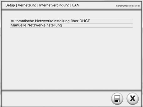 Lähiverkkoyhteys (LAN) Mikäli valitset lähiverkkoyhteyden, voit käyttää seuraavia vaihtoehtoja: Automaattinen verkko-osoitteen konfigurointi DHCP:lla Manuaalinen verkkokonfigurointi Automaattinen