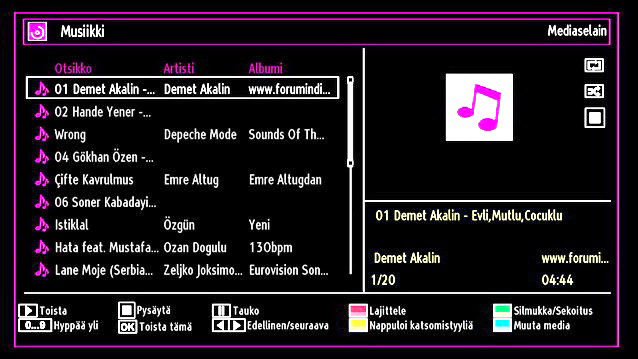 Aseta haluttu aika numeropainikkeilla ja paina VIHREÄÄ painiketta uudelleen jatkaaksesi. Keltainen. Avaa tekstitysajan korjausvalikon Siirry edelliseen valikkoon painamalla PALAA (EXIT)- painikkeen.