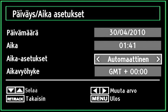 Paina VIHREÄÄ painiketta. Muokkaa Ajastinvalikkokuvaruutu tulee näyttöön. Kun muokkus on valmis, paina VIHREÄÄ painiketta tallentamiseksi. Voit paina VALIKKO-painikkeen peruuttamiseksi.