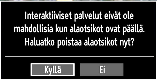 Muut ominaisuudet TV-tietojen näyttäminen: Ohjelman numero, Ohjelman nimi, Äänen osoitin, aika, teksti-tv, kanavatyyppi ja resoluutiotiedot näkyvät kuvaruudulla, kun uusi ohjelma kirjoitetaan tai