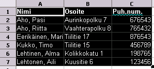 - 185 3) Avataan välilehdistä se lähdetaulukko, jonka solun tulos halutaan tuoda kohdetaulukkoon. 4) Napsautetaan lähdetaulukon solua ja painetaan Enter.