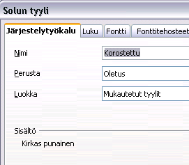 - 208 - Esimerkissä käytetään tehosteena fontin väriä, mutta muitakin mahdollisuuksia on.