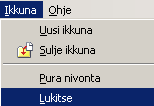 - 218 Rivin lukitseminen: valitaan rivi, joka on lukittavan rivin alapuolella (kaikki yläpuolella olevat rivit lukitaan).