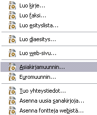 - 50 Huomaa, että tällä menettelyllä voidaan oletustallennusmuoto asettaa myös muuksi kuin Microsoft Officen tiedostomuodoksi, sillä vaihtoehtoja tallennusmuodoiksi on runsaasti.