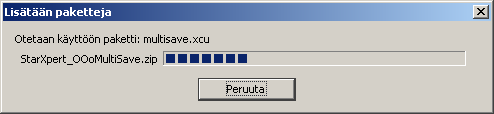 - 57 - (3) Hae avautuvan hakunäytön kautta aiemmin mainittu Multisaven asennustiedosto StarXpert_OOoMultiSave.zip. Valitse tiedosto napsauttamalla sen nimeä.