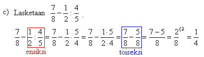 Matematiikassa käytettäviä sulkumerkkejä voidaan verrata kirjoituksessa käytettäviin välimerkkeihin. Esimerkiksi virke Teemu huusi Juho jarruta jo ei ole ilman välimerkkejä yksiselitteinen.