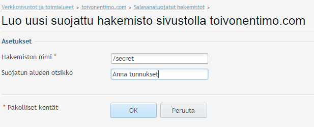 9 2. Paina Lisää Suojattu Hakemisto