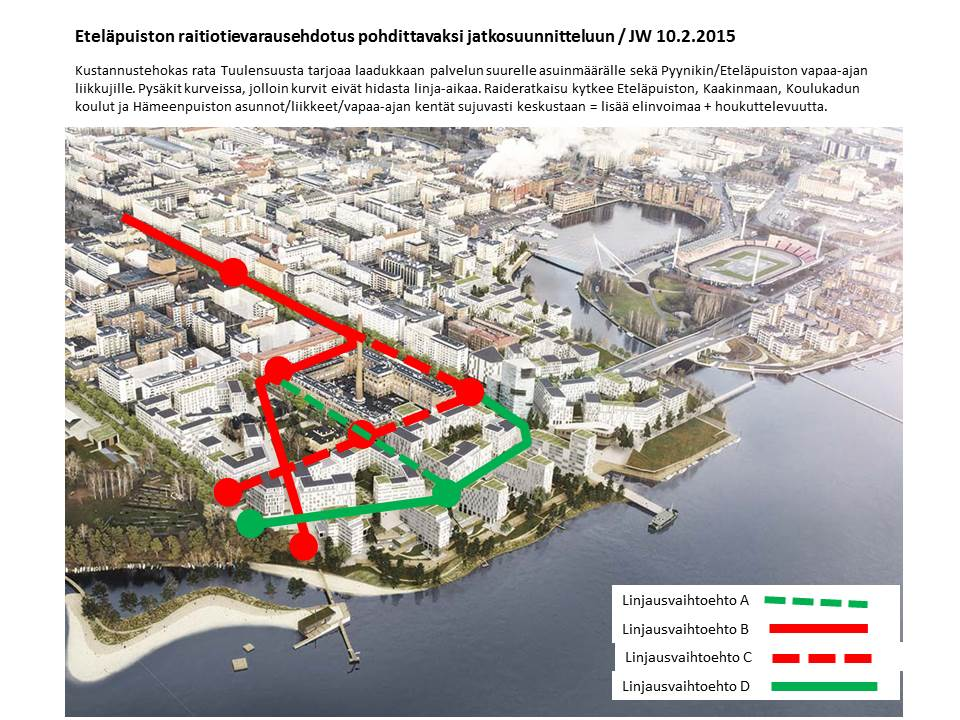 Urbaani Tampere ry - lisää kaupunkia Tampereelle 27.3.2015 Laadukas joukkoliikenne On varmistettava toimiva joukkoliikenneratkaisu, joka yhdistää alueen kantakaupungin palveluihin (ks.