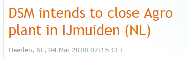 Alankomaat: ammoniakkia käyttävän tehtaan siirto 2008 sovittiin DSM-yhtiön ja ministerien välillä, että ammoniakin rautatiekuljetukset lopetetaan Syynä oli ministeriöiden halu vähentää VAK-riskiä