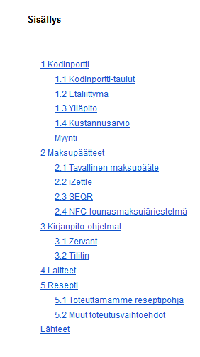 Lopputulos Lopputulos oli tietopaketti, jossa on eriteltynä ratkaisut ja osasta annettiin useita