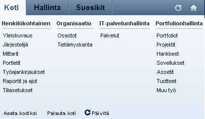 Luku 2: Aloittaminen Tämä luku käsittelee seuraavia aiheita: Koti-valikko (sivulla 15) Kotisivun asettaminen (sivulla 16) Tietojen tarkastelu (sivulla 17) Suosikit (sivulla 24) Koti-valikko