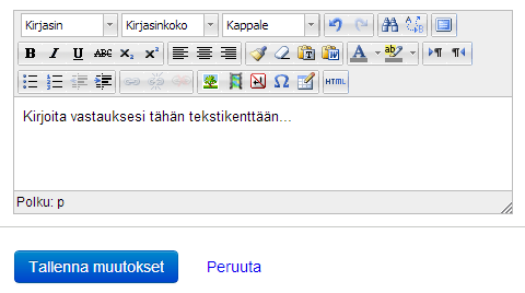 tehdyt palautukset näkyvät vain kurssin opettajalle ja palautuksen tehneelle opiskelijalle, ryhmätetävissä myös omalle ryhmälle.