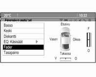 20 Perustoiminnot Bass Käytä tätä asetusta audiolähteiden matalien taajuuksien korostamiseen tai vaimentamiseen. Säädä asetus halutuksi.