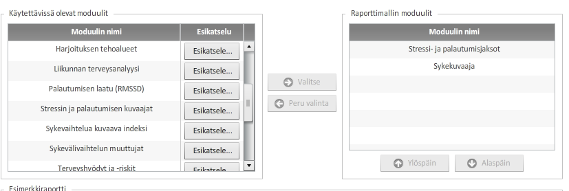 66 7.3 Raporttisuunnittelu Voit muokata, lisätä ja poistaa itse suunniteltuja raporttimalleja.