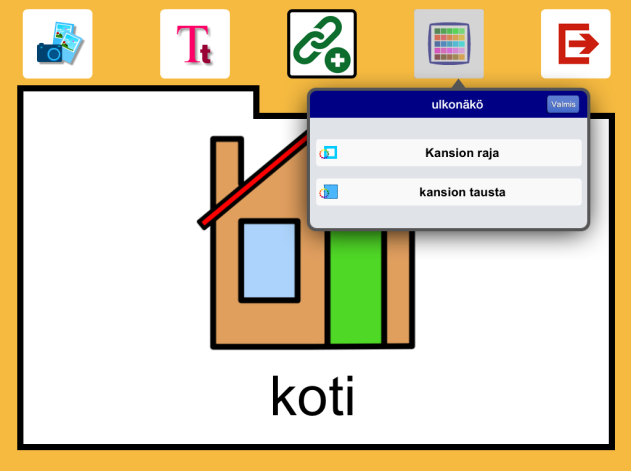 Jos napautat fonttipainiketta, saat näkyviin mahdollisuuden selata valmiiden fonttiemme listaa ja valita mieleisesi fontin. Napauta väripainiketta, jos haluat muuttaa tekstin väriä.