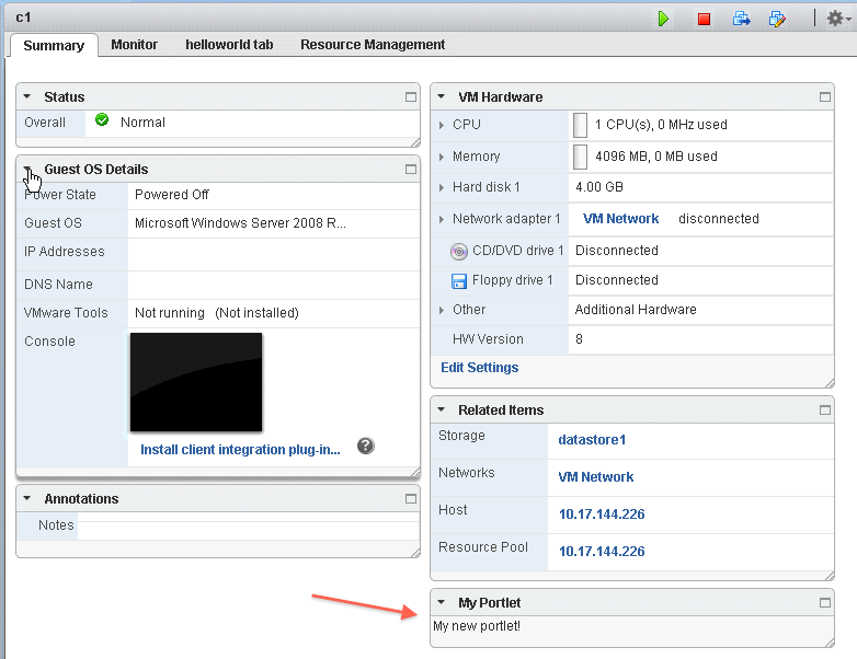 Features of the vsphere Web Client Extendable Functionality Possible for partners and end users to add