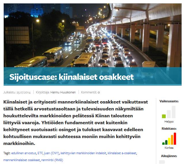 Vuosi 2014: kiinalaiset osakkeet (25.7.