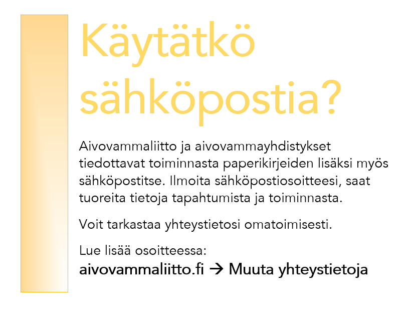 3 Puhelinnumerot liittoon Tarkastakaa kännyköiden puhelinnumerotiedot ajan tasalle. Aivovaurio-projektin päätyttyä Anna-Marin numero on 050 550 0541.