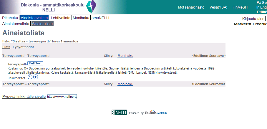 8 esim. 2. haku yksinomaan esim.