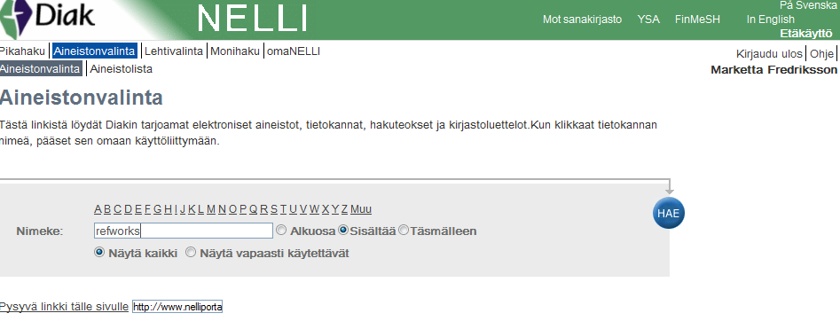 2 1.2 RefWorks on verkossa selaimella toimiva viitteidenhallintaohjelma jolla voit: järjestää ja luoda oman henkilökohtaisen online-viitetietokannan muotoilla lähdeluettelon ja tekstiviitteet
