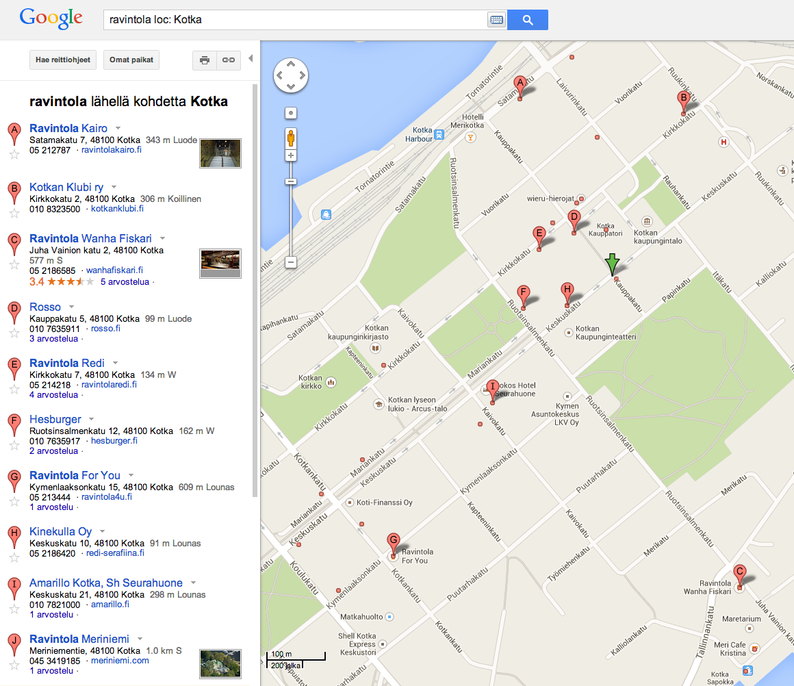 Google Places Tutki kuinka