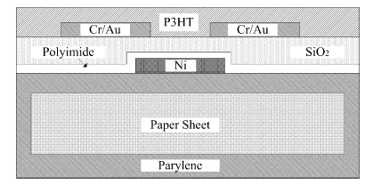 37 Paperia voidaan käyttää myös puolijohteiden alustana. Paperille on rakennettu ohutkalvotransistoreita (TFT, Thin-film Transistor) [46].