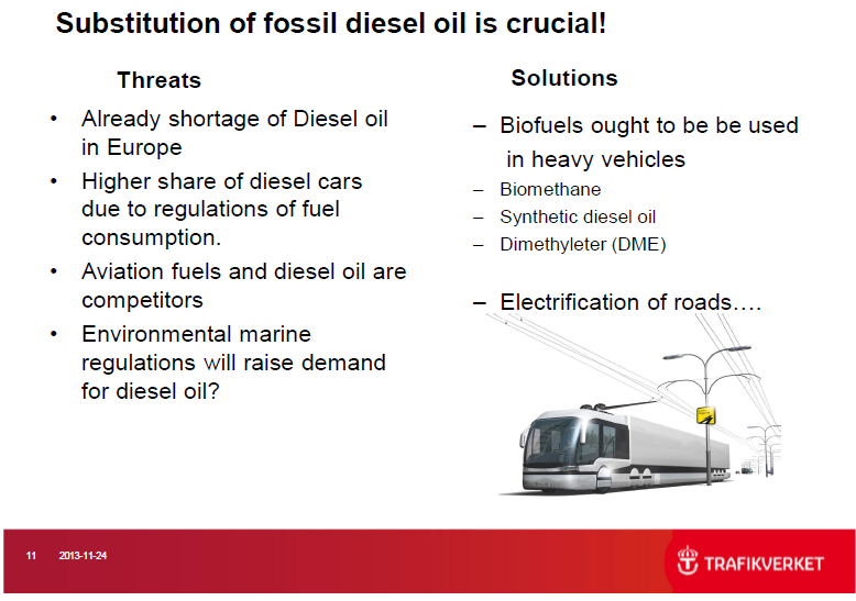 42 Kuva 12. Tarve dieselpolttoaineen korvaamiseksi. (Hådell 2012) Kahden vuoden välein ilmestyvässä IEA:n Energy Technology Perspectives (ETP) julkaisussa tähtäin on vuodessa 2050.