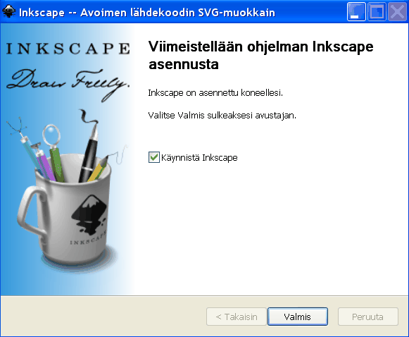 Käynnistääksesi Inkscapen jätä rasti kohtaan