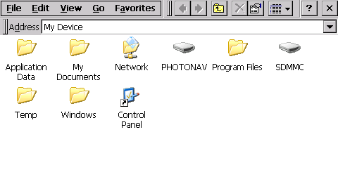 5.3 WinCE Press the WinCE button in the Main Menu of the device to open WinCE mode. WinCE works in much the same way as the Windows operating system on your computer.