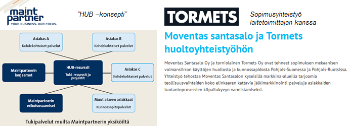 33 Kuvassa 28 on esitetty kaksi erilaista tapaa rakentaa kunnossapitopalvelujen tarjontaa asiakkaille. Ensimmäinen toimintatapa on kuvattu ns. HUB-konseptina.