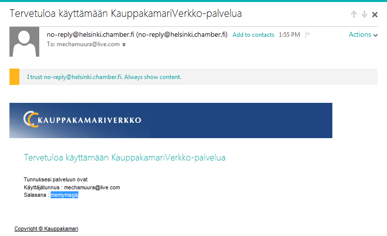 Täytä lomake ja paina lähetä. 4.