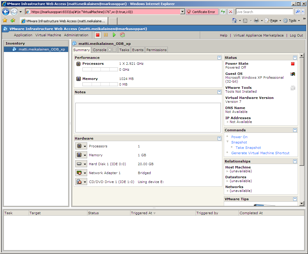 Liite 5 Oppilaan ohje opintojaksoa varten Database Management and Administration.