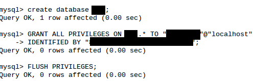 Luo WordPressille tietokanta: mysql> CREATE DATABASE [tietokannan_nimi]; Tämän jälkeen pitäisi tulla teksti: Query OK, 1 row affected (0.