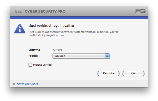 7.1 Suodatustilat Ohjelman ESET Cyber Security Pro henkilökohtaiselle palomuurille on saatavilla kolme suodatustilaa.