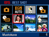 BEST SHOT -tilan käyttö Mikä on BEST SHOT? BEST SHOT -ominaisuus sisältää sarjan esimerkkitilanteita, jotka vastaavat erilaisia kuvausolosuhteita.