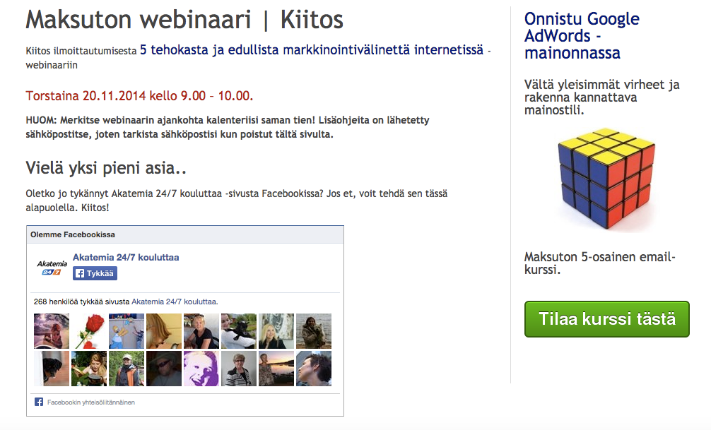 10 askelta Facebook-markkinointiin 44/51 Kävijöiden ohjaaminen Facebookiin Tykkäysruutu (Like Box) on väline Facebook-sivun markkinointiin ulkopuolisilla verkkosivustoilla.