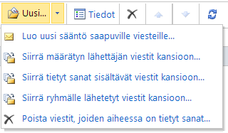 Sivu 18/37 6.2. Järjestä sähköposti Järjestä sähköposti-valikon alle on kasattu saapuvia sekä lähetettyjä viestejä koskevat asetukset.