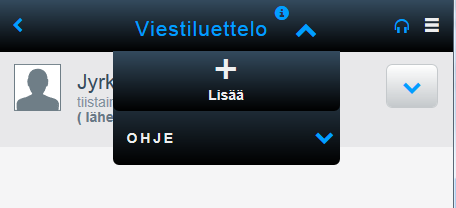 Elisa Oyj Elisa Ring 26 (66) Voit joko jatkaa olemassa olevaa vanhaa keskustelua tai aloittaa kokonaan uuden keskustelun valitsemalla otsikosta Lisää-painikkeen kautta uuden henkilön, ja