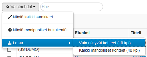 Elisa Oyj Elisa Ring 49 (66) 6.1.3 Yhteystietojen ylläpito taulukkolaskentaohjelman avulla Käyttäjä-, osoite- ja jaetut yhteystiedot voidaan ladata ulos xlsx-muodossa ulkoista käsittelyä varten.