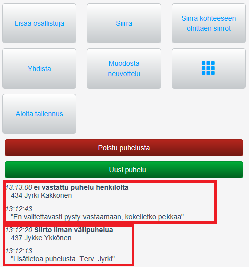 Elisa Oyj Elisa Ring 57 (66) Kuvassa siis ensimmäinen kommentti Vaihteenhoitajan kirjoittamana ja toinen kommentti käyttäjän, jolta puhelu palautui vaihteeseen. 7 Asennettava Ring käyttöliittymä 7.