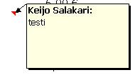 14 (33) Microsoft Excel perusteita 7. kun viet hiiren kursorin, punaisen kolmion päälle, avautuu solun viereen kommentti luettavaksi. 8.